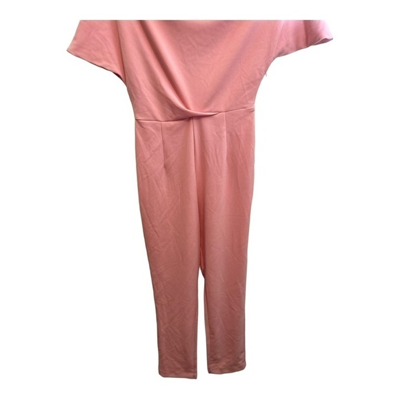 Alexia ADMOR Draped One-Shoulder Jumpsuit on pink blush - Picture 4 of 16